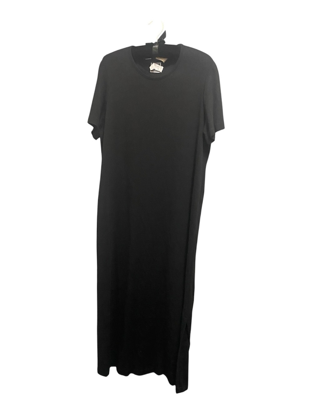 Nina Leonard Black Short-Sleeve Maxi Tee Dress